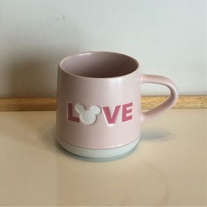 Mickey Mouse Disney Love Coffee Mug Pink 15 oz Ceramic New!